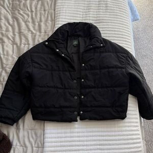 Wild Fable Black Cropped Puffer Jacket